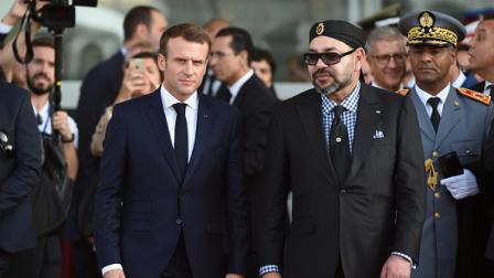أثناء استقبال محمد السادس ماكرون في الرباط، 15 نوفمبر 2018 (فرانس برس)