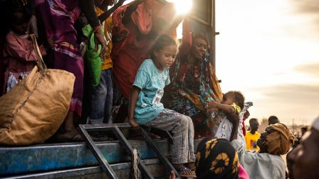 لاجؤون سودانيون متجهون إلى جنوب السودان 13 فبراير 2024 (فرانس برس)