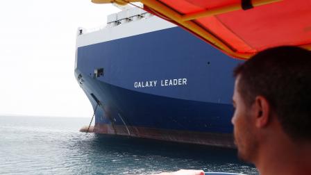 سفينة غالاكسي ليدر التي أحتجزها الحوثيون/19 نوفمبر 2023،(محمد حمود/Getty)