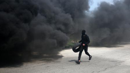 من اشتباك بين طلاب جامعة بيرزيت وقوات الاحتلال، مارس 2019 (عباس مومني/ فرانس برس)