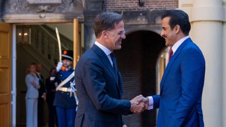 أمير قطر يلتقي مارك روته في لاهاي، 24 يونيو 2024 (الديوان الأميري)