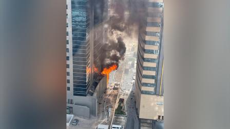 حريق في برج سكني في الدوحة 1 - قطر - 21 يوليو 2024 (إكس)