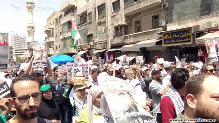 مسيرة في عمّان بالأردن تضامناً مع غزة، 5 يوليو 2024 (العربي الجديد)