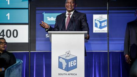 رئيس جنوب أفريقيا بعد الإعلان عن نتائج الانتخابات (فرانس برس)