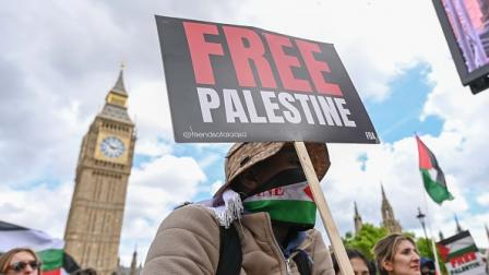 احتجاج من أجل الفلسطينيين في لندن، 8 يونيو 2024 (رائد نجاتي أسلم/Getty)