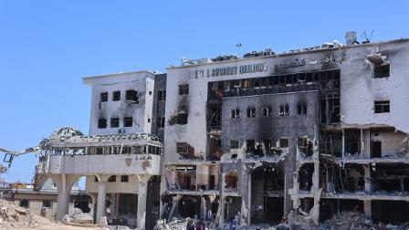 مشاهد من مجمع الشفاء الطبي في غزة الذي دمّره الاحتلال، 11 يونيو 2024 (عمر القطا/فرانس برس)
