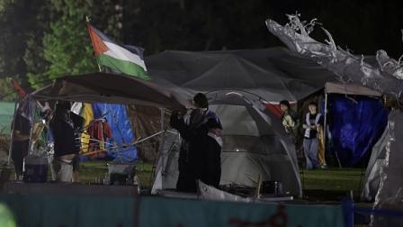 مخيم داعم للفسطينيين في جامعة تورنتو الكندية، 2 يوليو 2024 (Getty)