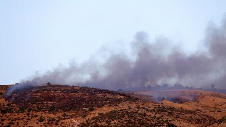حرائق في مرتفعات الجولان بفعل صواريخ حزب الله، 3 يوليو 2024 (جلاء مرعي/فرانس برس)