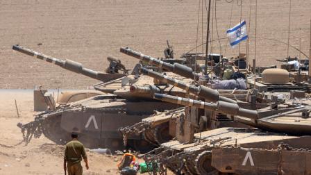 آليات عسكرية إسرائيلية على الحدود مع قطاع غزة، 9 يوليو 2024 (جاك غويز/فرانس برس)