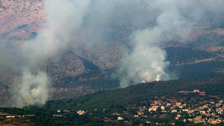 تصاعد الدخان إثر إسرائيلية غارة على قرية الهبارية جنوبي لبنان، 5 يوليو 2024 (الأناضول)