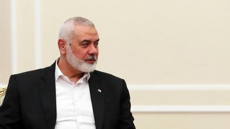 إسماعيل هنية خلال اجتماع مع بزشكيان في طهران / 30 يوليو 2024 (Getty)